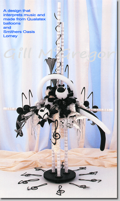 Black and White Buffet Arrangement from balloons